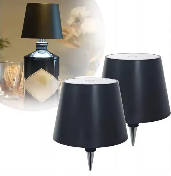 Nyxivo Home Lámpara led para botellas de vino Negro